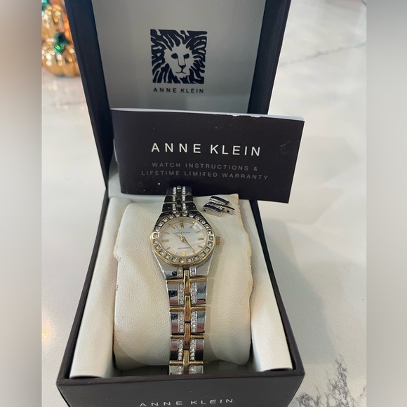 Anne Klein Two-Tone Watch with Crystal Accents - Picture 1 of 4